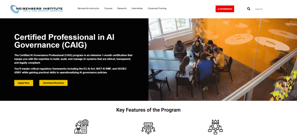 Heisenberg Institute – Certified Professional in AI Governance (CAIG)
