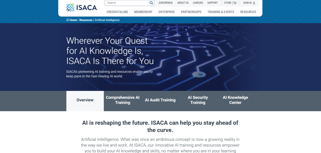 ISACA – AI-Focused Governance, Audit, and Security Offerings